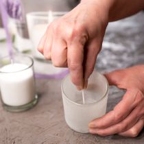 Product Candle sand white wax granules for candles with wick 400g