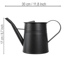Product Stylish small decorative watering can, black metal, 30x13x17cm, 1.7l, planter, apartment/balcony decoration