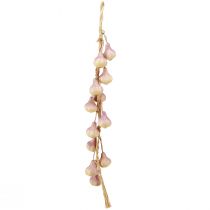 Product Garlic Decoration for Hanging Artificial Yellow Purple L50cm