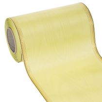 Product Moiré wreath ribbon, light green with gold edge, 175mm x 25m, high-quality decoration for floristry