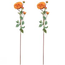 Product Artificial Dahlias Decoration Flowers Orange Red Ø10 L80cm 2pcs