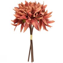 Product Artificial Dahlia Red-Brown Flower Ø15cm L28cm 3 pcs