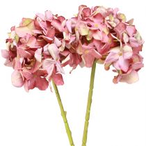 Product Artificial Hydrangea Large Pink Mauve Ø15cm L58cm 2pcs