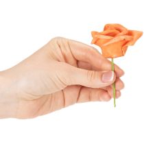 Product Artificial Orange Rose 5cm Bloom with Stem – Set of 100