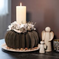 Product Round Black Honeycomb Paper Pumpkin Table Decoration 34cm Set of 2