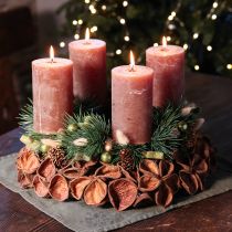 Product Natural Dried Lotus Wreath Decoration 35cm Brown