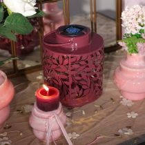 Product Lantern with leaf motif, solar powered, for atmospheric outdoor lighting, 25cm