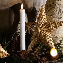 Product LED Candles White Taper Candles Wax Warm White 24.5cm 2 pcs