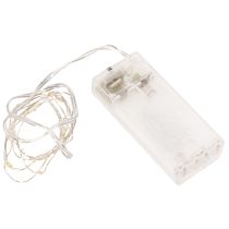 Product Battery-Operated Warm White LED String Lights with Timer, 10 LEDs, 1m, Indoor Use