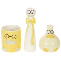 Product Set of 3 Ceramic Duck Figures with Glasses – 25cm Spring and Summer Decoration