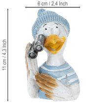 Product Nautical decoration seagull table decoration blue white silver H11cm