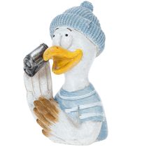 Product Nautical decoration seagull table decoration blue white silver H11cm
