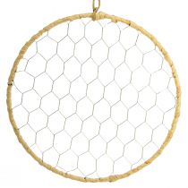 Product Metal Decorative Ring for Hanging Raffia Silver Natural Ø28cm 4 Pcs