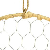 Product Metal Decorative Ring for Hanging Raffia Silver Natural Ø28cm 4 Pcs