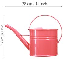 Product Metal decorative watering can, pink flower pot, 1.25l, indoor/outdoor, balcony