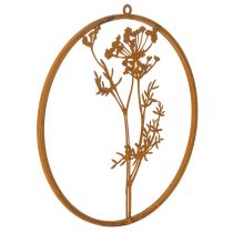 Product Metal ring, rusted metal, decorative ring, wall decoration, dill sprig, Ø38cm