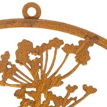 Product Metal ring, rusted metal, decorative ring, wall decoration, dill sprig, Ø38cm