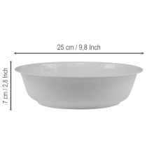 Product Metal bowl, white, enamel-look bowl, Ø25cm, H7cm