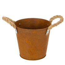 Product Metal pot with handles, herb pot, rust decoration Ø16.5cm H15cm
