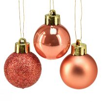 Product Mini Christmas tree balls orange shatterproof Ø3cm 14pcs