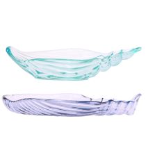 Product Shell plate decorative snail glass bowl blue 19.5/21cm 2pcs