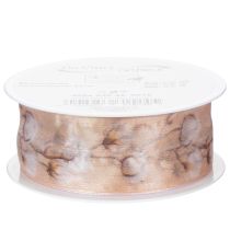 Product Organza ribbon, cotton flowers, decorative ribbon, pink, 40mm, 15m