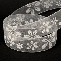 Product Organza ribbon flower gift ribbon cream 25mm 18m