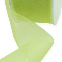 Product Organza ribbon with selvedge 4cm 50m light green