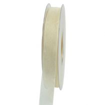 Product Organza ribbon with selvedge 1.5cm 50m cream