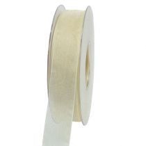 Product Organza ribbon with selvage 2.5cm 50m cream