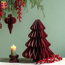 Product Paper Christmas tree for hanging Bordeaux H40cm 2pcs