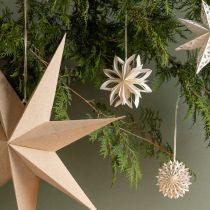 Product Paper stars tree decoration stars white gold Ø15cm 6 pcs