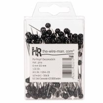 Product Black Pearl Head Pins Ø6mm Length 65mm – Pack of 100