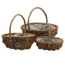 Potato basket 32/27.5/23.5cm with foil natural 3pcs
