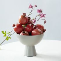 Product Plant bowl metal decorative cup with base grey Ø16cm H13cm