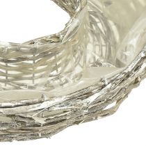 Product Willow planter, white, natural look, decorative ring for creative garden design, Ø35/30cm, set of 2, versatile