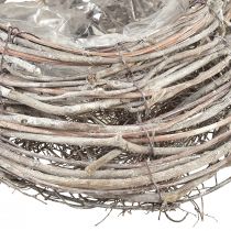 Product Plant Bowl Rattan Curved Natural White 30x35cm 2pcs