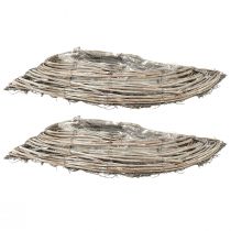 Product Plant bowl wave rattan natural white 40x14x6cm 2pcs