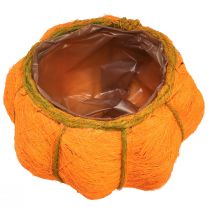 Product Plant pot pumpkin decoration orange/yellow-green sisal Ø21cm H12cm