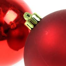 Product Christmas tree balls plastic red 8cm 6 pcs