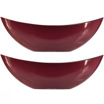 Product Modern half-moon bowl dark red made of plastic 39 cm – Versatile for decoration – 2 pieces