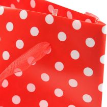 Gift bag red, white 31cm 5pcs