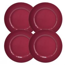 Product Versatile dark red plastic plates – 28 cm, perfect for decoration and outdoor use – 4 pieces