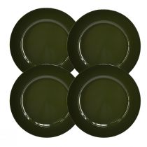 Product Elegant dark green plastic plate 28 cm 4pcs