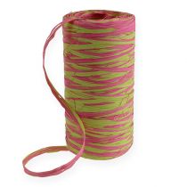 Product Raffia Band Bicolor Apple Green-Pink 200m