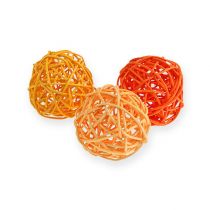 Rattan balls Ø4,5cm orange assorted 30pcs