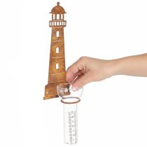 Product Rain gauge lighthouse rust look – Decorative rainfall gauge for garden and fence 41cm rust