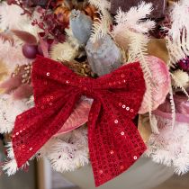 Product Red velvet bows gift bows sequins 12cm 4pcs