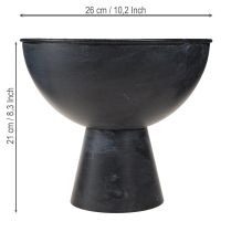 Product Bowl with base metal trophy bowl anthracite Ø26cm H21cm