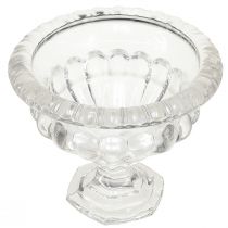 Product Classic glass bowl with base in vintage design – Clear, Ø13cm x 11 cm – Versatile use for trophy decoration